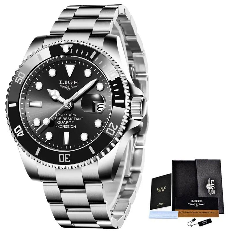 LIGE Profondeur 30 – Montre de Plongée de Luxe pour Homme