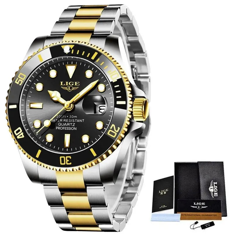 LIGE Profondeur 30 – Montre de Plongée de Luxe pour Homme