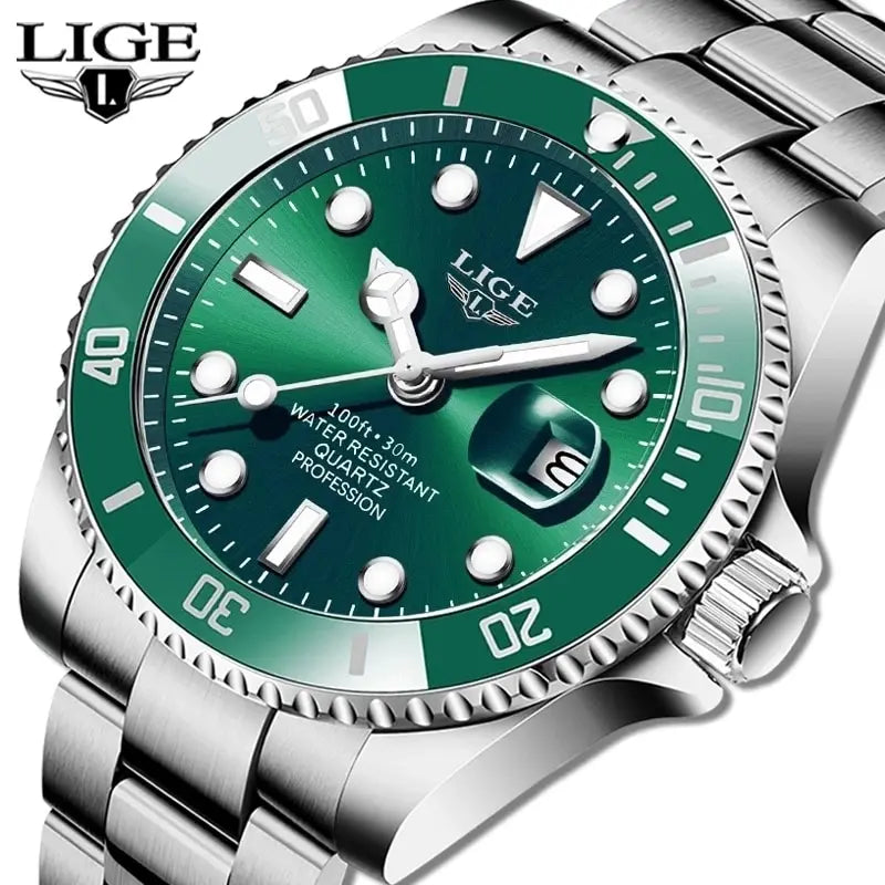 LIGE Profondeur 30 – Montre de Plongée de Luxe pour Homme