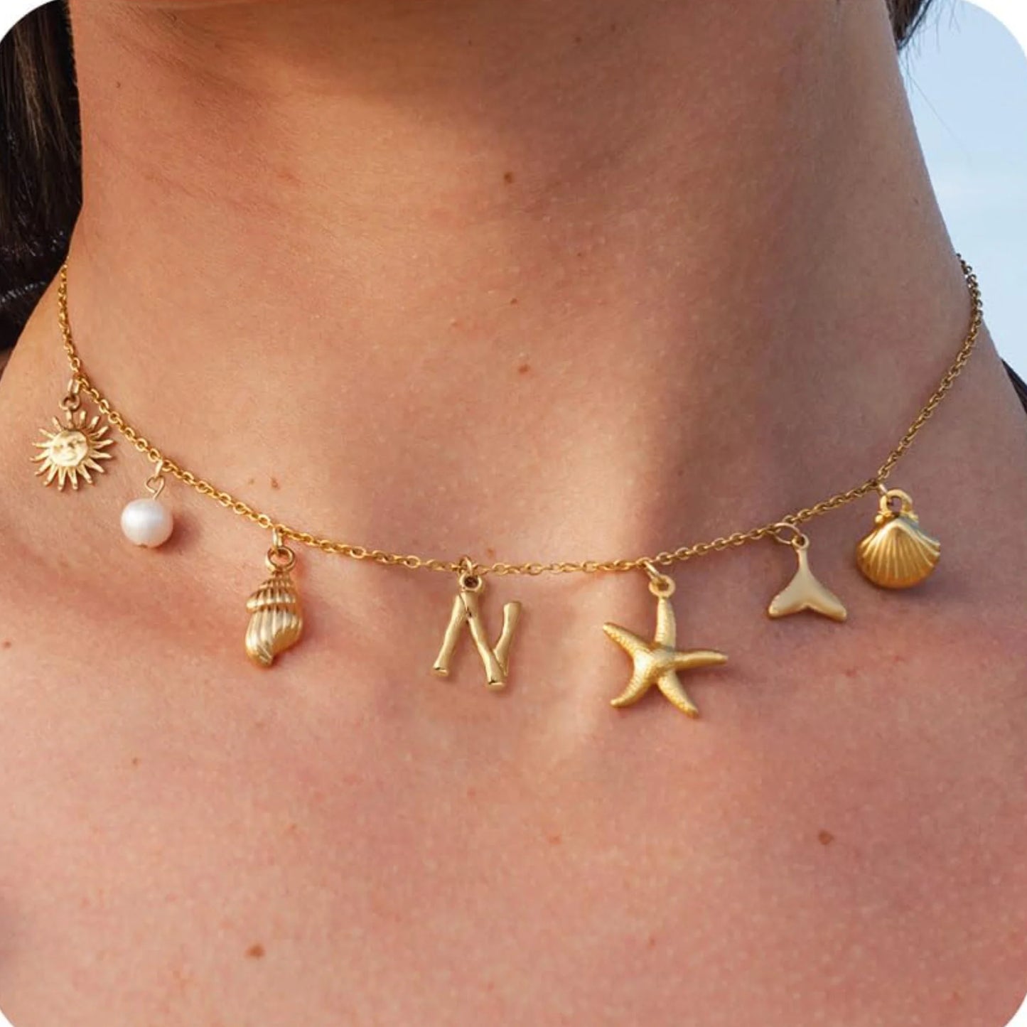 Collier MHS.SUN Étoile de Mer – Plaqué Or & Résistant à l’Eau