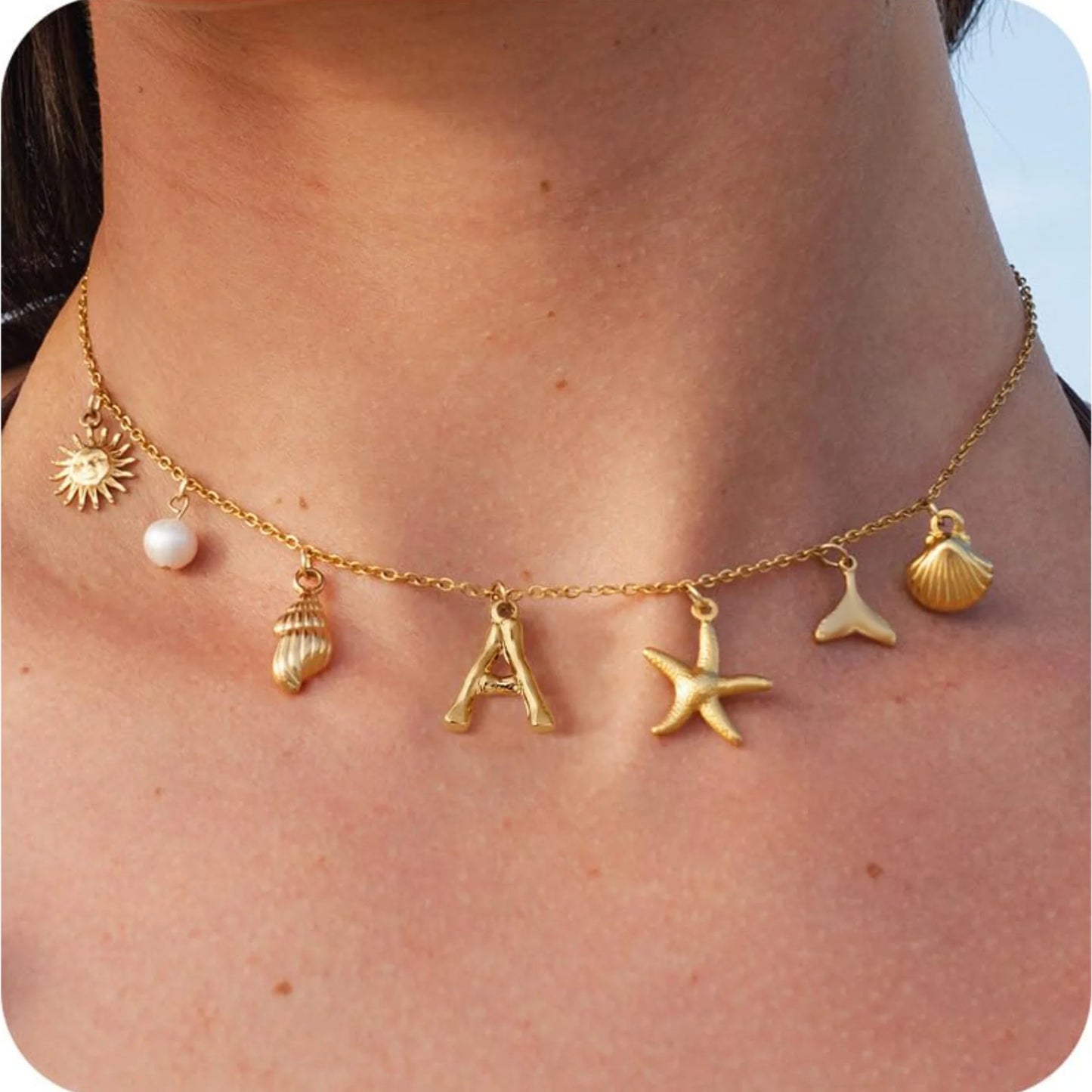 Collier MHS.SUN Étoile de Mer – Plaqué Or & Résistant à l’Eau