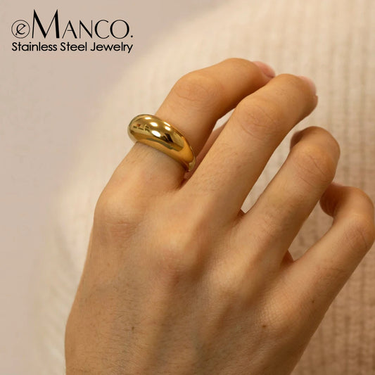 Bague Minimaliste en Acier Inoxydable – Design Géométrique et Épuré
