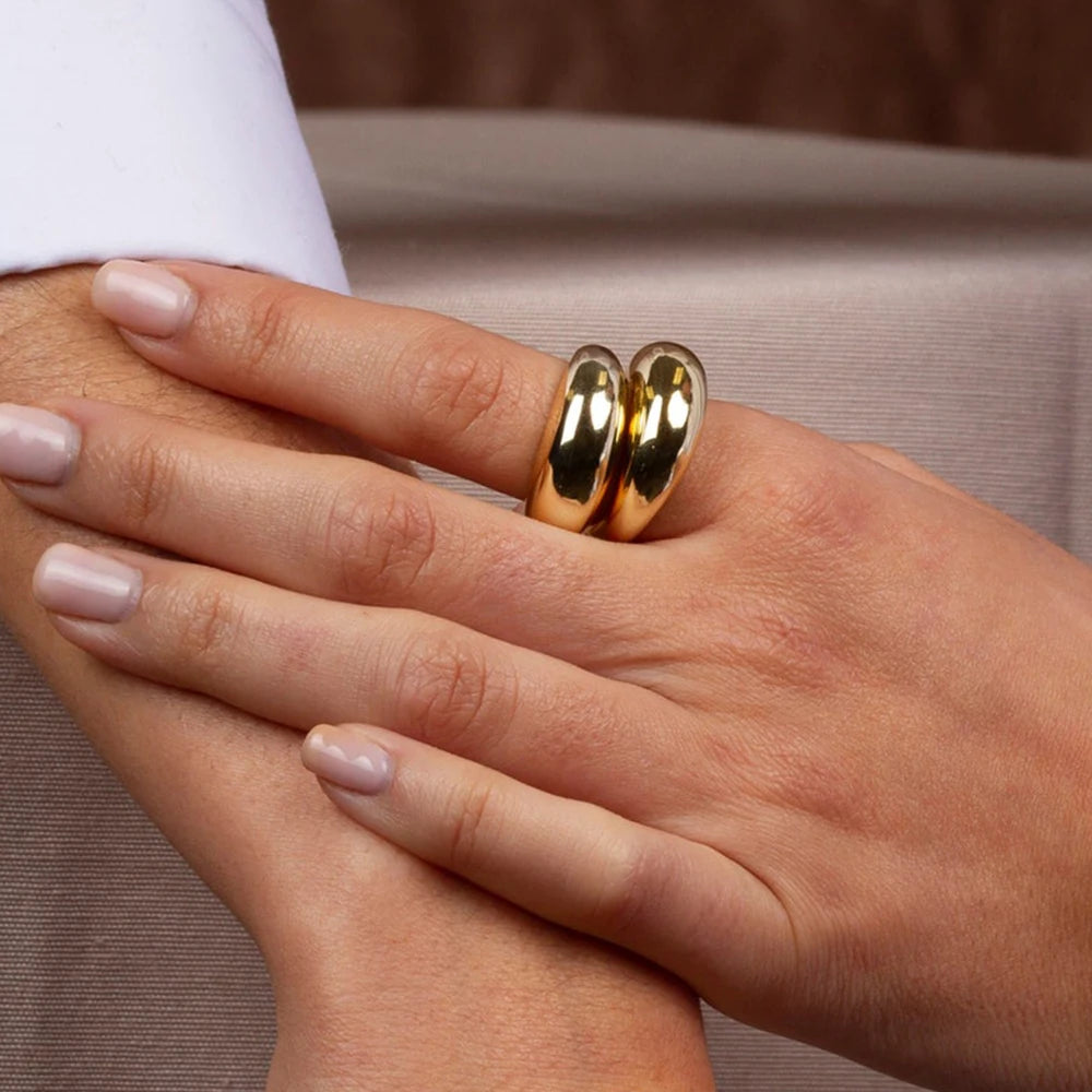 Bague Minimaliste en Acier Inoxydable – Design Géométrique et Épuré