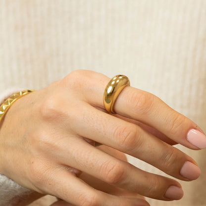 Bague Minimaliste en Acier Inoxydable – Design Géométrique et Épuré
