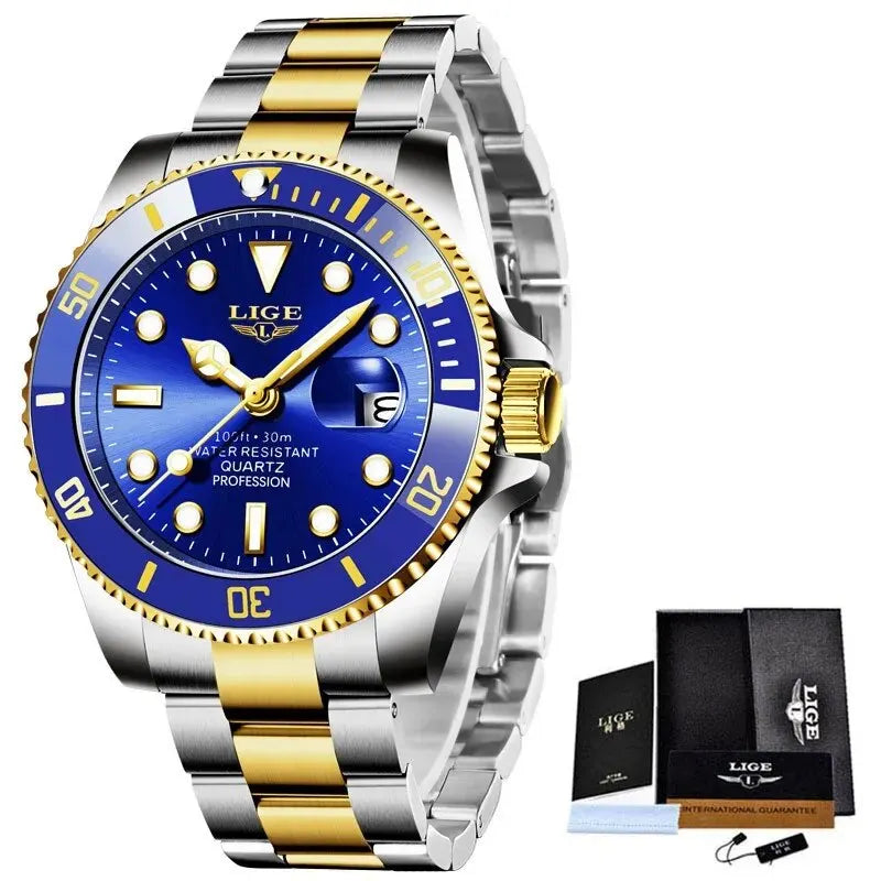 LIGE Profondeur 30 – Montre de Plongée de Luxe pour Homme