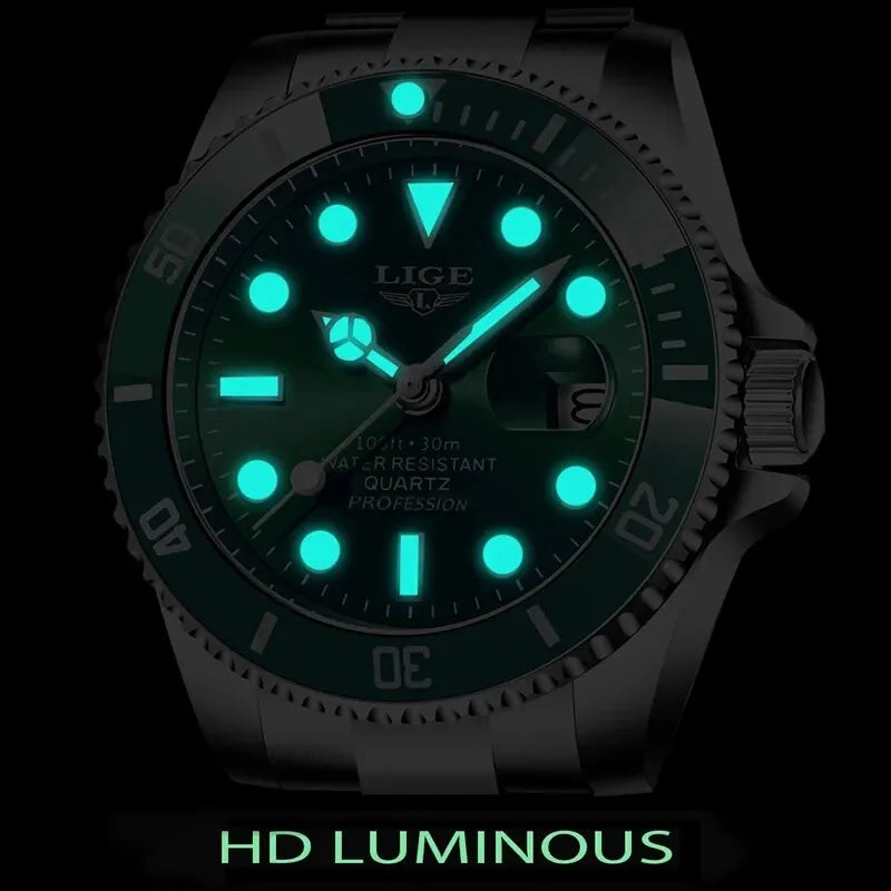 LIGE Profondeur 30 – Montre de Plongée de Luxe pour Homme