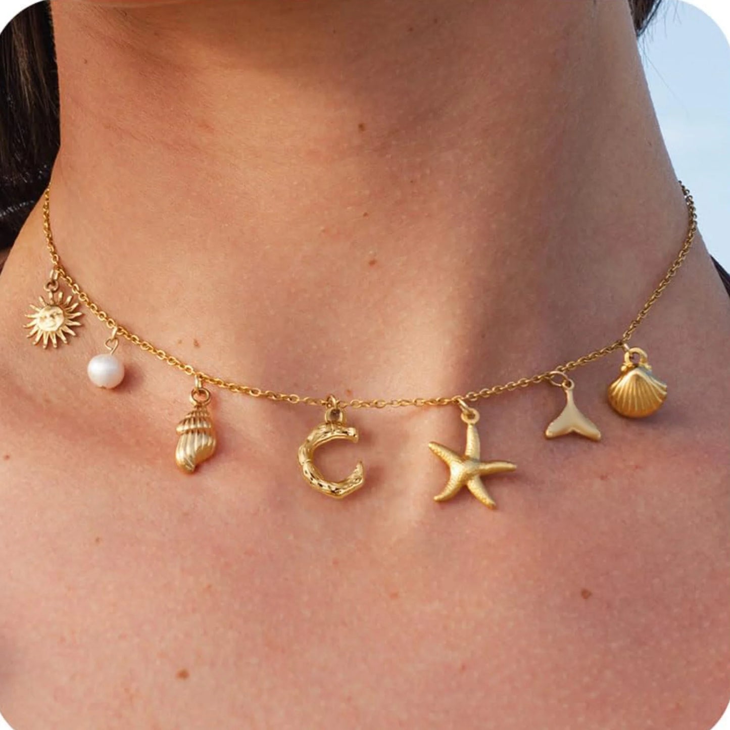 Collier MHS.SUN Étoile de Mer – Plaqué Or & Résistant à l’Eau