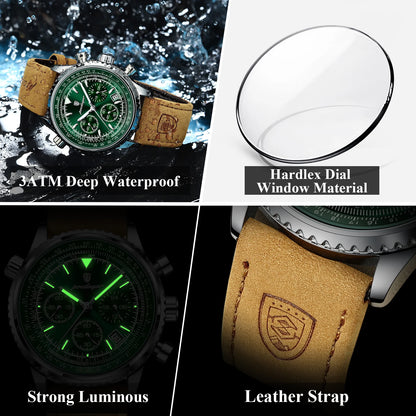 POEDAGAR Chrono Elite – Montre Homme Sport & Élégance