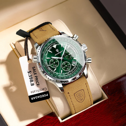 POEDAGAR Chrono Elite – Montre Homme Sport & Élégance