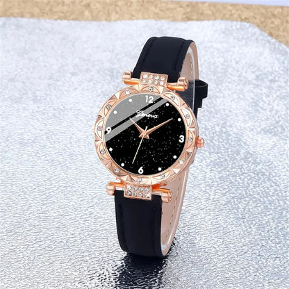 Coffret Montre Femme 5 Pièces – Élégance & Luxe avec Strass