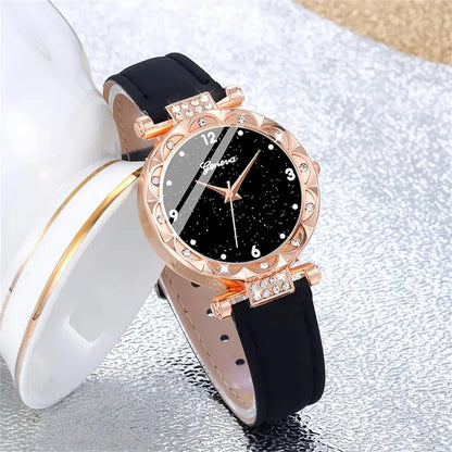 Coffret Montre Femme 5 Pièces – Élégance & Luxe avec Strass