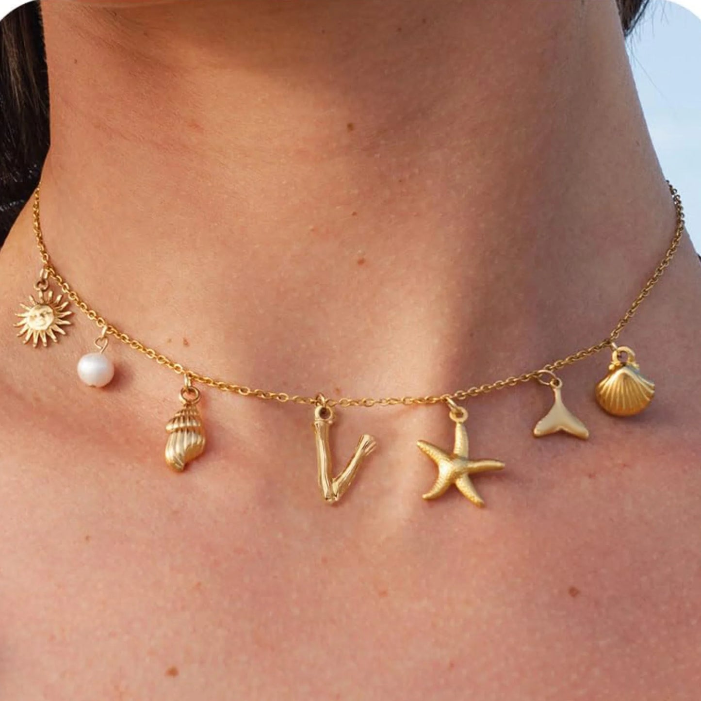 Collier MHS.SUN Étoile de Mer – Plaqué Or & Résistant à l’Eau