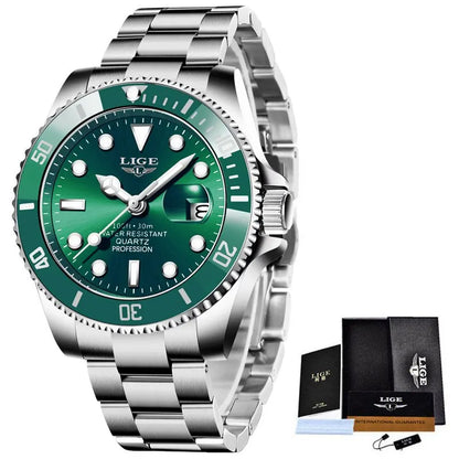 LIGE Profondeur 30 – Montre de Plongée de Luxe pour Homme