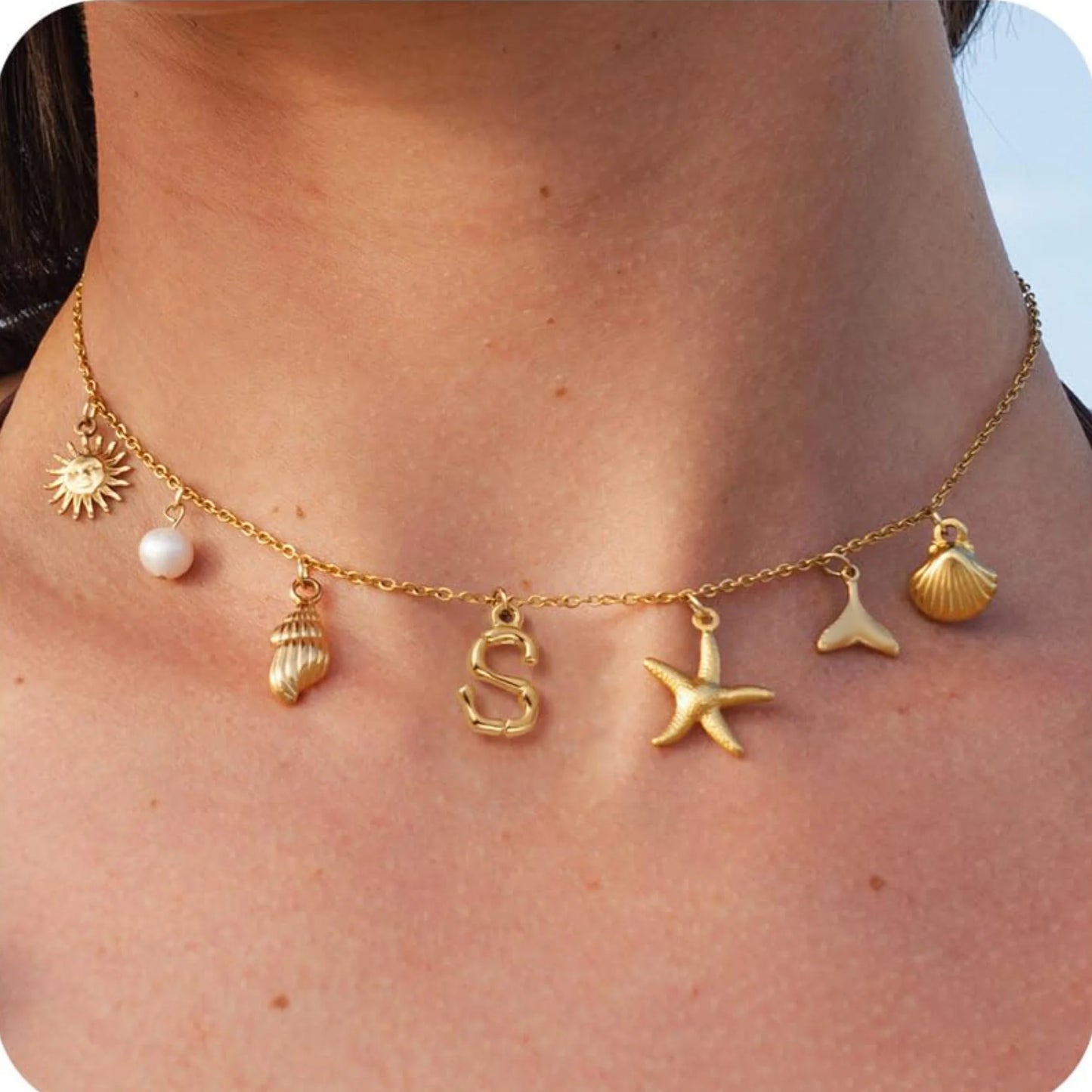 Collier MHS.SUN Étoile de Mer – Plaqué Or & Résistant à l’Eau