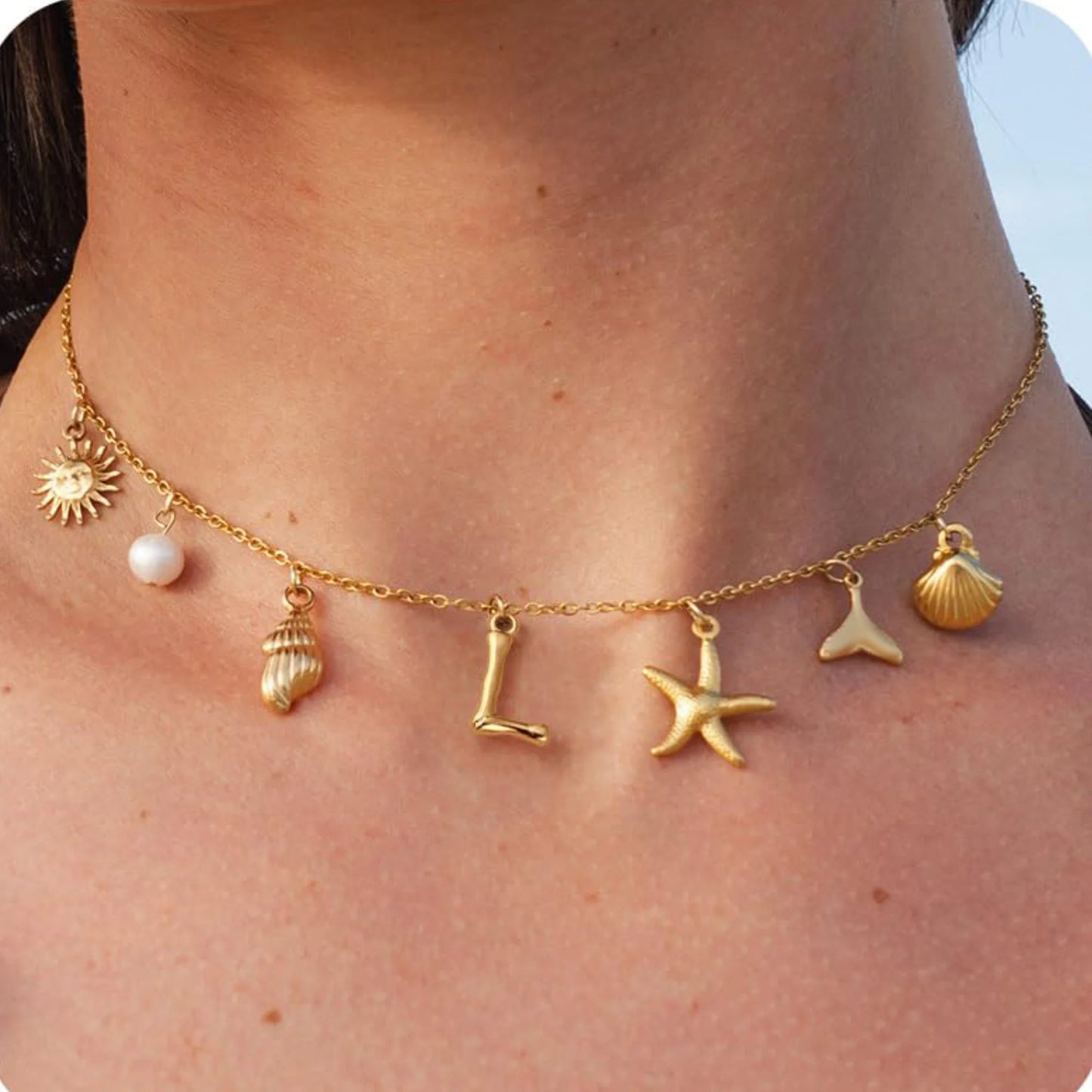 Collier MHS.SUN Étoile de Mer – Plaqué Or & Résistant à l’Eau