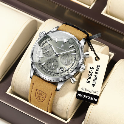 POEDAGAR Chrono Elite – Montre Homme Sport & Élégance