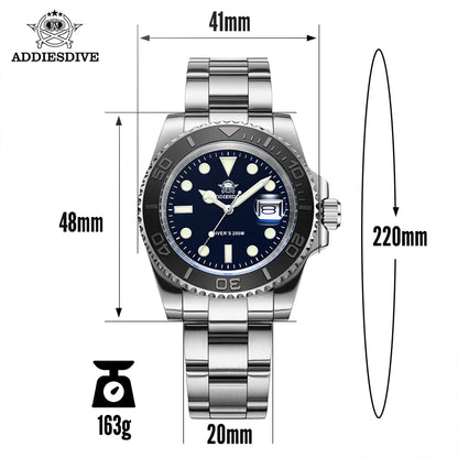 ADDIESDIVE H3 – Montre de Plongée Homme de Luxe en Acier Inoxydable