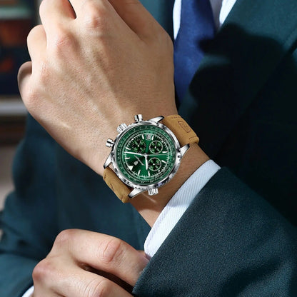 POEDAGAR Chrono Elite – Montre Homme Sport & Élégance